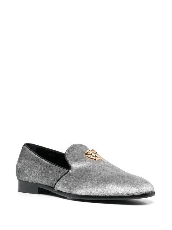 Versace Medusa Velvet Loafers Mens Size 10 Black Silk Dress Shoes main image 4